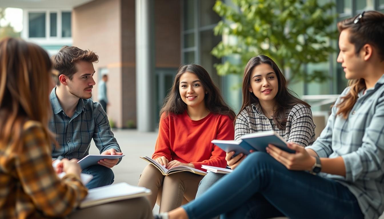Students working in research laboratory